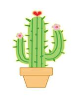 cactus nel il albero pentola cartone animato stile vettore