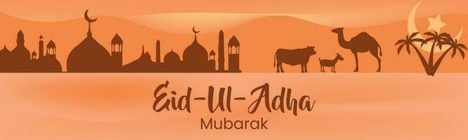 pecora desiderando eid ul adha contento bakra id santo Festival di Islam musulmano. carta arte Eid-ul-Adha mubarak vettore modello design