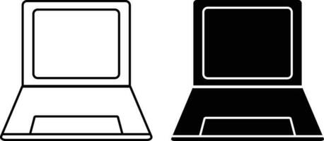 il computer portatile icona foglio, semplice di moda piatto stile linea e solido isolato vettore illustrazione su bianca sfondo. per app, logo, siti web, simbolo , ui, ux, grafico e ragnatela design. eps 10.