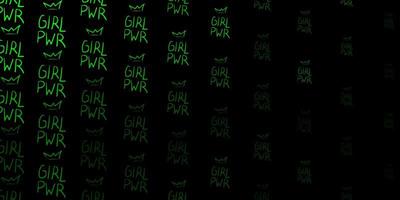 sfondo vettoriale verde scuro con simboli di donna