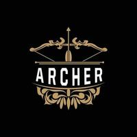 arciere logo, tiro con l'arco freccia vettore, elegante semplice minimalista disegno, icona simbolo illustrazione modello vettore