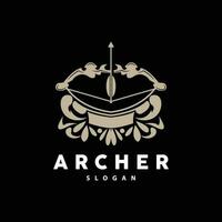 arciere logo, tiro con l'arco freccia vettore, elegante semplice minimalista disegno, icona simbolo illustrazione modello vettore