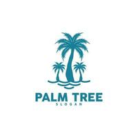 palma albero logo, spiaggia vettore, estate disegno, silhouette simbolo illustrazione vettore
