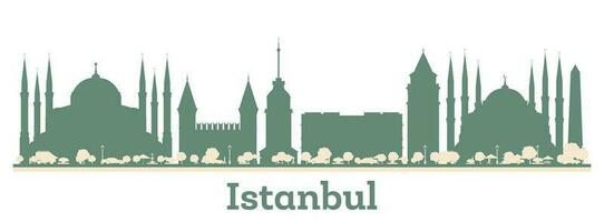 astratto Istanbul tacchino città orizzonte con colore edifici. vettore