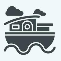 icona Casa barca. relazionato per alloggi simbolo. glifo stile. semplice design modificabile. semplice illustrazione vettore