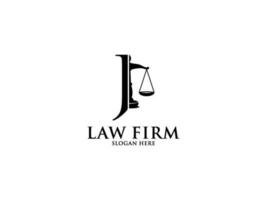 legge azienda con lettera j logo, avvocato logo con creativo legge elemento vettore