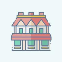 icona cittadina Casa. relazionato per alloggi simbolo. scarabocchio stile. semplice design modificabile. semplice illustrazione vettore