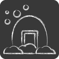 icona igloo. relazionato per alloggi simbolo. gesso stile. semplice design modificabile. semplice illustrazione vettore