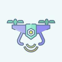 icona drone. relazionato per fuco simbolo. scarabocchio stile. semplice design modificabile. semplice illustrazione vettore