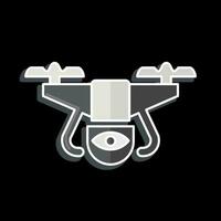 icona sorveglianza drone. relazionato per fuco simbolo. lucido stile. semplice design modificabile. semplice illustrazione vettore