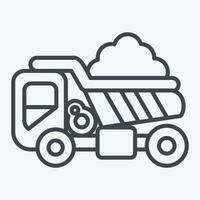 icona cumulo di rifiuti camion. relazionato per costruzione veicoli simbolo. linea stile. semplice design modificabile. semplice illustrazione vettore