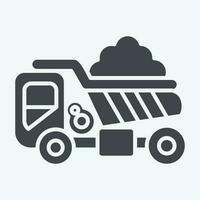 icona cumulo di rifiuti camion. relazionato per costruzione veicoli simbolo. glifo stile. semplice design modificabile. semplice illustrazione vettore