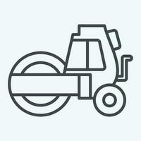 icona rullo compressore. relazionato per costruzione veicoli simbolo. linea stile. semplice design modificabile. semplice illustrazione vettore