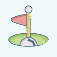 icona buco. relazionato per golf simbolo. scarabocchio stile. semplice design modificabile. semplice illustrazione vettore
