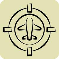 icona bersaglio Posizione. relazionato per militare simbolo. mano disegnato stile. semplice design modificabile. semplice illustrazione vettore