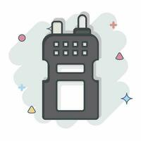 icona walkie talkie. relazionato per militare simbolo. comico stile. semplice design modificabile. semplice illustrazione vettore