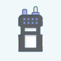 icona walkie talkie. relazionato per militare simbolo. scarabocchio stile. semplice design modificabile. semplice illustrazione vettore