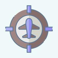 icona bersaglio Posizione. relazionato per militare simbolo. scarabocchio stile. semplice design modificabile. semplice illustrazione vettore