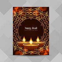 Progettazione dell'opuscolo festival Diwali astratto felice vettore