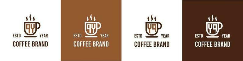 lettera qy e yq caffè logo, adatto per qualunque attività commerciale relazionato per caffè, Tè, o altro con qy o yq iniziali. vettore