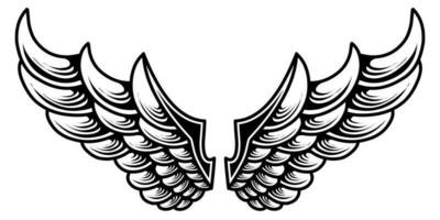 vettore angelo Ali tatuaggio design