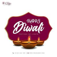 contento Diwali decorativo Festival desiderando carta vettore design