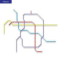 3d isometrico carta geografica di il nagoya la metropolitana metropolitana vettore