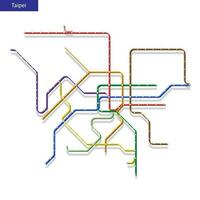 3d isometrico carta geografica di il taipei la metropolitana metropolitana vettore