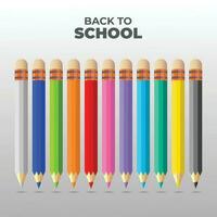 matite colorate isolati su sfondo bianco vettore