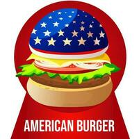 americano hamburger con il noi bandiera vettore