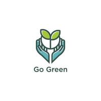 partire verde logo con moderno semplice linea arte stile vettore
