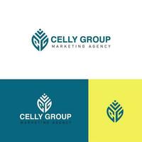 callly gruppo icona relazionato minimo logo design modello vettore