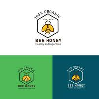 biologico miele ape etichetta icona - illustrazione vettore