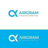 airgram marketing un' icona relazionato logo design modello vettore