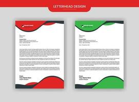 carta intestata design moderno attività commerciale carta intestata design con rosso, verde colore modello vettore