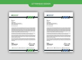 carta intestata design moderno attività commerciale carta intestata design con verde, blu colore modello professionista vettore