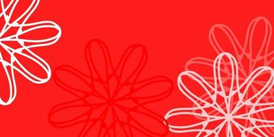 trama scarabocchio vettoriale rosso chiaro con fiori