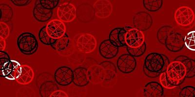 modello vettoriale rosso chiaro con segni esoterici