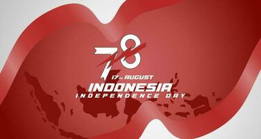 indonesiano 78 ° indipendenza giorno striscione, illustrare il raccolta di il rosso e bianca bandiera. carta geografica illustrazione bandiera vettore