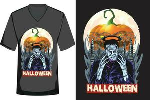 Halloween illustrazione maglietta design vettore