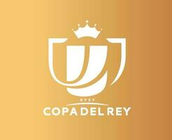 copa del rey Spagna logo con nome bianca simbolo astratto design vettore illustrazione con oro sfondo