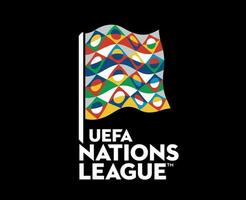 uefa nazioni lega logo con nome simbolo astratto design vettore illustrazione con nero sfondo