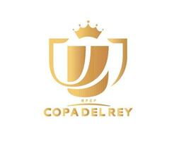 copa del rey Spagna logo con nome oro simbolo astratto design vettore illustrazione