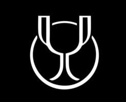 copa del rey logo bianca simbolo astratto design vettore illustrazione con nero sfondo