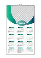 parete calendario 2024, parete calendario design modello per 2024, minimalista, pulire, e elegante design calendario per 2024,muro calendario modello design vettore