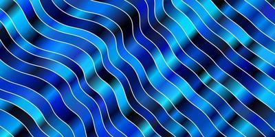 modello vettoriale blu scuro con illustrazione colorata di linee che consiste in un motivo a curve per opuscoli opuscoli