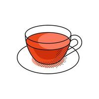 indiano strada tè nel bicchiere tazza linea e puntini vettore