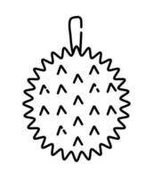 durian nero e bianca vettore linea illustrazione
