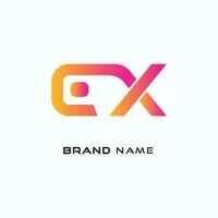 ex lettera logo design moderno e creativo vettore