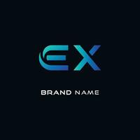 ex lettera logo design moderno e creativo vettore